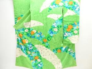 アンティーク　牡丹模様刺繍振袖